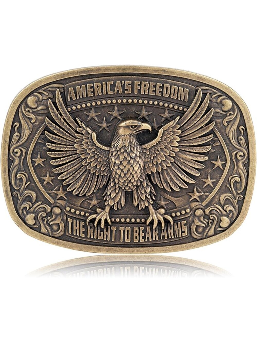 Unisex 2-bronze Eagle Turquoise Texas Flower Cowgirl Belt Buckle Western Style